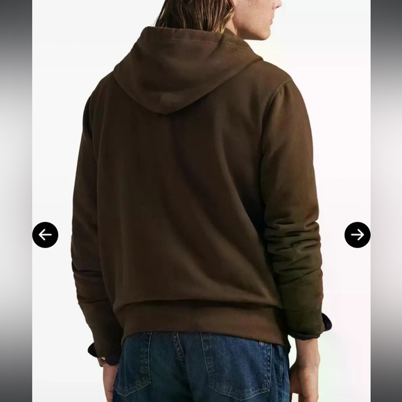 NWT Polo by Ralph Lauren Men's Brown Zip Up Hoodie - Picture 4 of 5